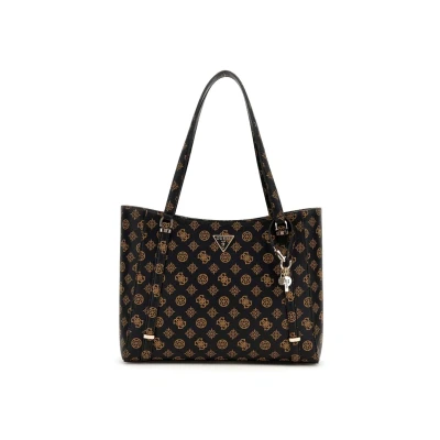 Image of GUESS Eco Erica Elite Tote Bag Brown Logo, Logo