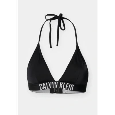 Image of Calvin Klein Swimwear Triangle Bikini top, Women&#039;s, Size: Small, Black
