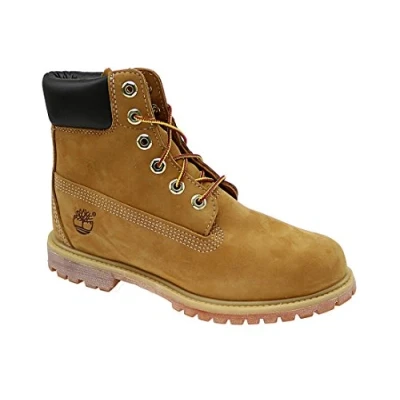 Image of Timberland Women&#039;s 6 Inch Premium Waterproof Lace Up Boots, Yellow Wheat Nubuck, 3 UK