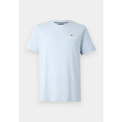 Image of Tommy Hilfiger Stack TEE Unisex Print Tshirt, Size: XS, Breezy blue