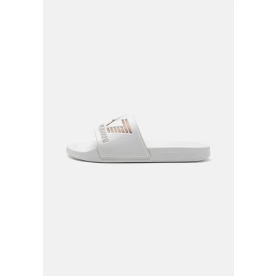 Image of EA7 Emporio Armani Unisex Pool slides, Size: 6.5, White/rose Synthetics