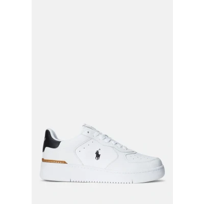 Image of Polo Ralph Lauren Masters Court TOP Trainers, Men&#039;s, Size: 3, White/black Leather