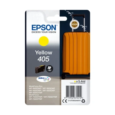 Image of Epson 405 Yellow Suitcase Genuine, DURABrite Ultra Ink, Standard Capacity