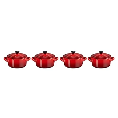 Image of Le Creuset Serving pan / Mini Casserole Signature cherry red ø 10 cm 250 ml 4 pieces