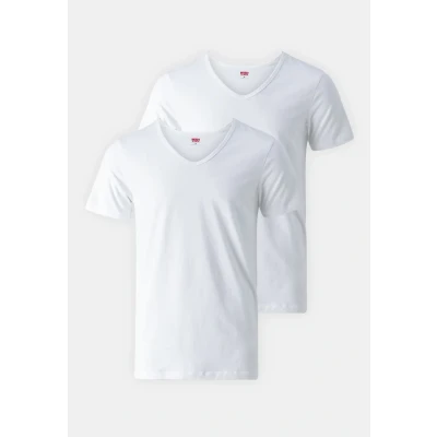 Image of Levi&#039;s MEN Vneck 2 PACK Undershirt, Men&#039;s, Size: Small, White