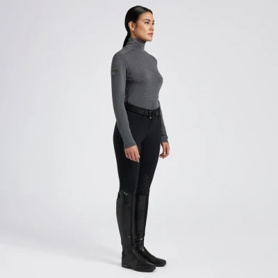 Image of Cavalleria Toscana Ladies CT Tech Wool L/S Training Polo Grey X Small Horse Riding Equestrian
