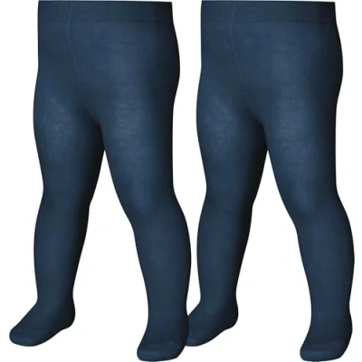 Image of Playshoes Thermal Unisex 2 PACK Tights for kids, Size: 6 12m, Navy