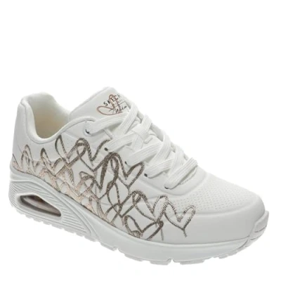 Image of Skechers Women&#039;s Uno Golden Heart Sneaker, White, 5.5 UK