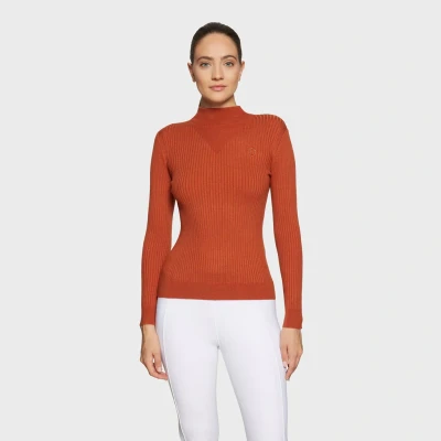 Image of Samshield Ladies Lidia Pull Over Sweater Copper Coin X Small Horse Riding Equestrian