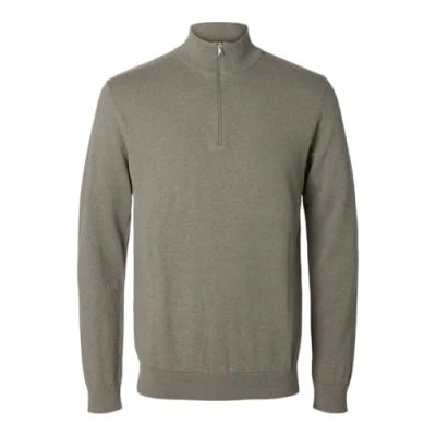 Image of Selected Homme Slhberg HALF ZIP Jumper, Men&#039;s, Size: Large, Vetiver melange