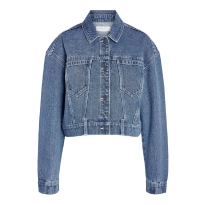 Image of Noisy May Nmronja CROP Jacket denim jacket, Women&#039;s, Size: 8, Medium blue