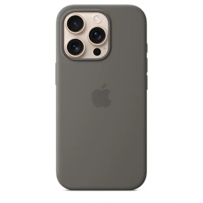 Image of Apple Silicone Back Cover Grey MagSafe iPhone 16 Pro