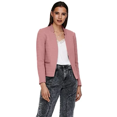 Image of ONLY Onladdy Linea Blazer, Women&#039;s, Size: 6, Withered rose