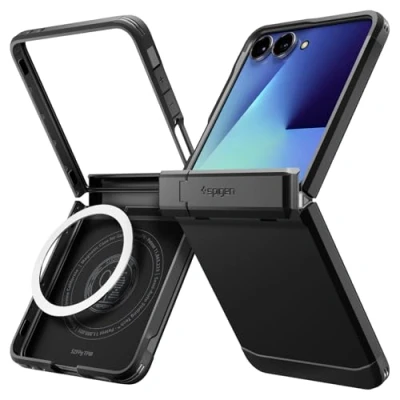 Image of Spigen Tough Armor Pro MagFit Back Cover Black Samsung Galaxy Z Flip 7