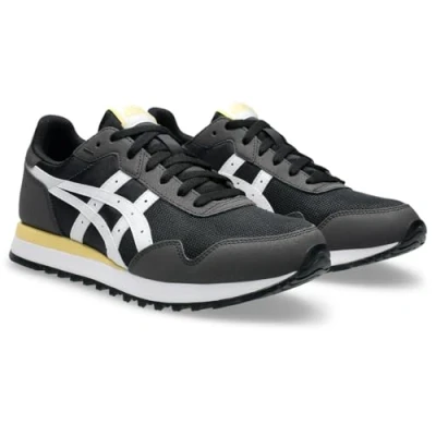 Image of Asics Sportstyle Tiger Runner II Unisex Trainers, Size: 3, Black/white Imitation leather/ textile
