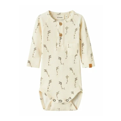 Image of Lil&#039; Atelier Strampler Langarm Body for kids, Size: 0 1m, Turtledove