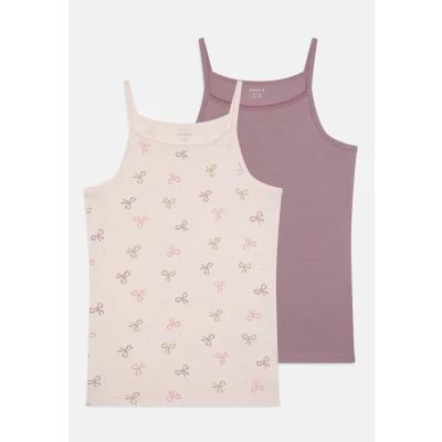 Image of NAME IT Girl&#039;s Nkfstrap Top 2P Barely Pink Bow Noos (Pack of 2), Pink, numeric_146