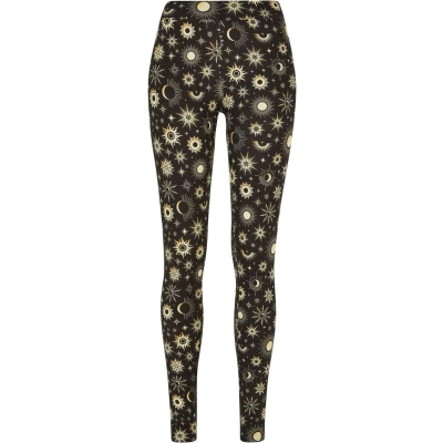 Image of Urban Classics SOFT AOP Leggings Trousers, Women&#039;s, Size: 4XL, Blacksun