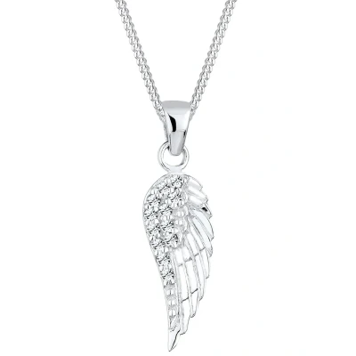 Image of Elli Glass Crystal Necklace silvercoloured, Women&#039;s, Size: 45, Silver coloured