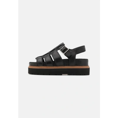 Image of Clarks Orianna Platform sandals, Women&#039;s, Size: 8, Black Leather