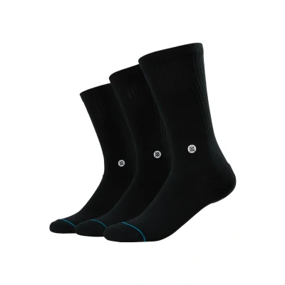 Image of Stance ICON 3 PACK Socks, Men&#039;s, Size: Medium, Black