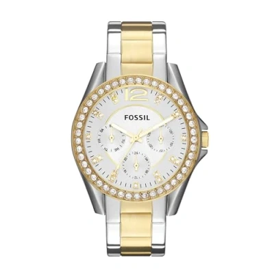 Image of Fossil Riley Watch silvercoloured/goldcoloured, Women&#039;s, Size: One Size, Silver coloured/gold coloured