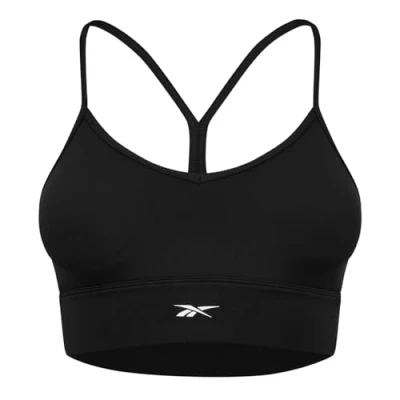 Image of Reebok Tricot BACK Workout Ready Speedwick YOGA Light support Padded sports bra, Women&#039;s, Size: Large, Night black