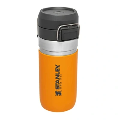 Image of Stanley Quick Flip Stainless Steel Water Bottle 0.47L Keeps Cold For 7 Hours Leakproof BPA Free Thermal Flask Dishwasher Safe Cup Holder Compatible Saffron