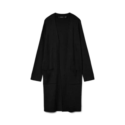 Image of Vero Moda Vmsaba Pocket Coatigan Cardigan, Women&#039;s, Size: Medium, Black