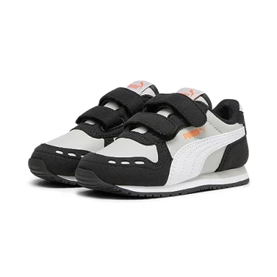 Image of Puma Cabana Racer 20 Unisex Trainers for kids, Size: 8K, Ash gray/white/black Textile/synthetics