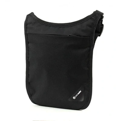 Image of Pacsafe Coversafe V75 Anti Theft RFID Blocking Neck Pouch, Black, One Size, Casual Canvas Pouch
