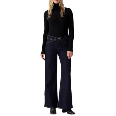 Image of Levi&#039;s 318 Styled Shaping Wide Leg Jeans Women, Darkest Sky, 28W / 32L