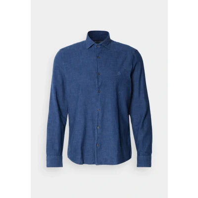 Image of Marc O&#039;Polo Spread Collar LONG Sleeve Round HEM Shirt, Men&#039;s, Size: Small, Dark navy