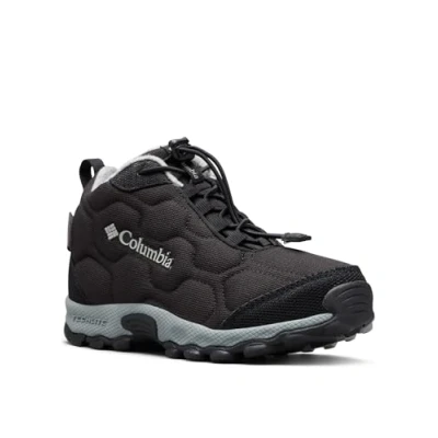 Image of Columbia Youth Firecamp MID 2 WP Unisex Hiking shoes for kids, Size: 2, Black/monument Textile