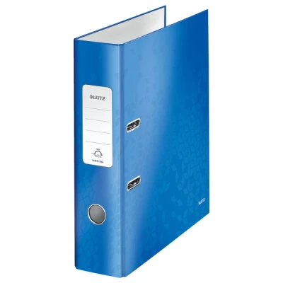 Image of Leitz Lever Arch File, Metallic blue, A4, 80 mm spine width, WOW Range, 10050036, Design may vary