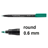 Image of STAEDTLER 318 5 Lumocolor Permanent Pen, Fine Line Width, 0.6mm Green (Box of 10)