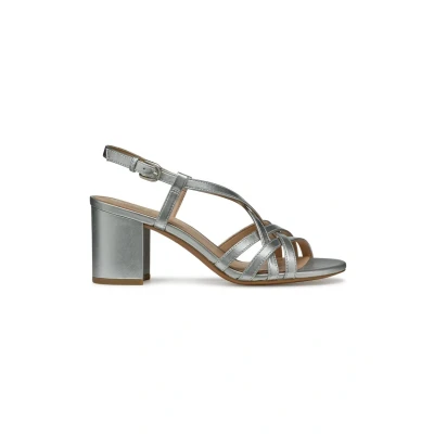 Image of Geox D Virnilisa S Sandals, Women&#039;s, Size: 4, Silver Leather