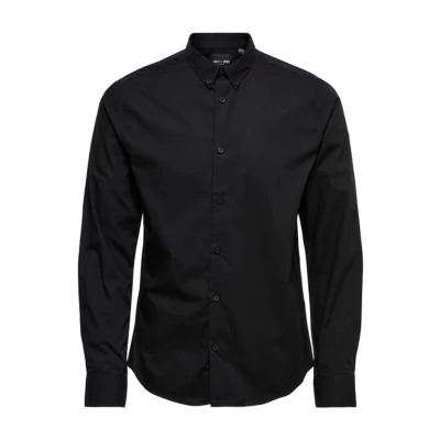 Image of Only &amp; Sons Klassisches Formal shirt, Men&#039;s, Size: Large, Black
