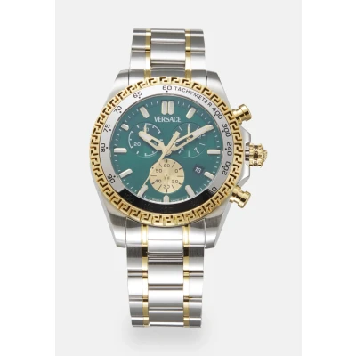 Image of Versace Watches Chrono X Chronograph watch silvercoloured/goldcoloured, Men&#039;s, Size: One Size, Silver coloured/gold coloured