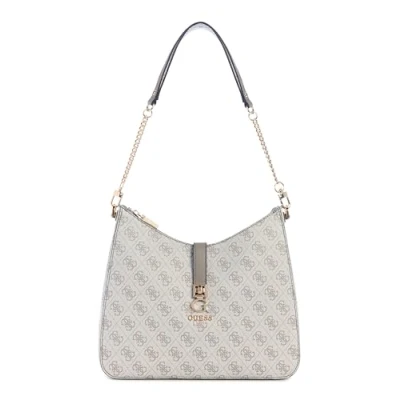 Image of GUESS Zamira Hobo Shoulder, Dark Taupe Logo