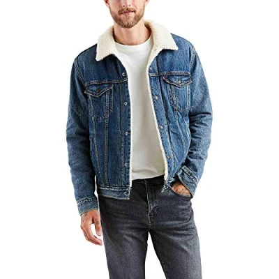 Image of Levi&#039;s TYPE 3 sherpa trucker Denim jacket, Men&#039;s, Size: Medium, Fable