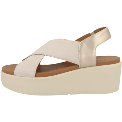 Image of Geox D XAND 2.2S Wedge sandals, Women&#039;s, Size: 8, light sand gold Leather/synthetics