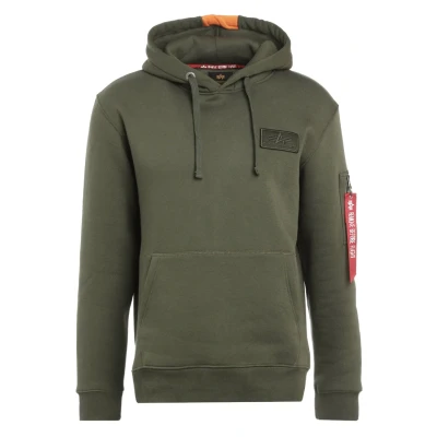 Image of Alpha Industries RED Stripe Hoody Hoodie, Men&#039;s, Size: Small, Dark green