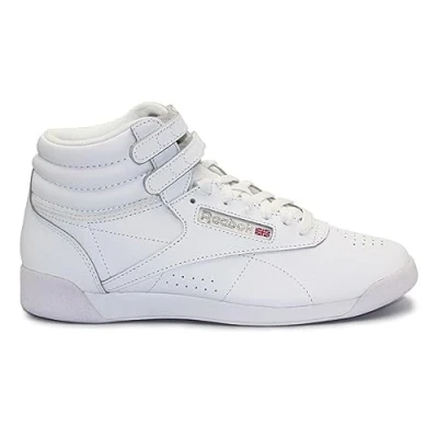 Image of Reebok Classic Hightop trainers, Women&#039;s, Size: 3, Intenseense white/silver leather and imitation