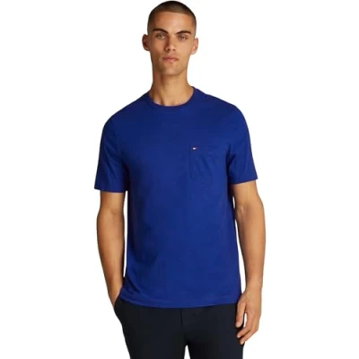 Image of Tommy Hilfiger Essential Solid Pocket TEE Basic Tshirt, Men&#039;s, Size: 3XL, Wedge blue