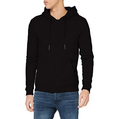 Image of Only &amp; Sons Men&#039;s Onsceres Life Zip THR. Hoodie Sweat Noos Sweatshirt, Black 1, L