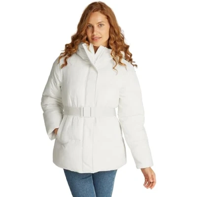 Image of Calvin Klein Jeans LOGO Winter jacket, Women&#039;s, Size: Medium, Ivory