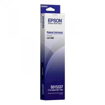 Image of LQ 590 Epson S015337 black ribbon (original Epson)