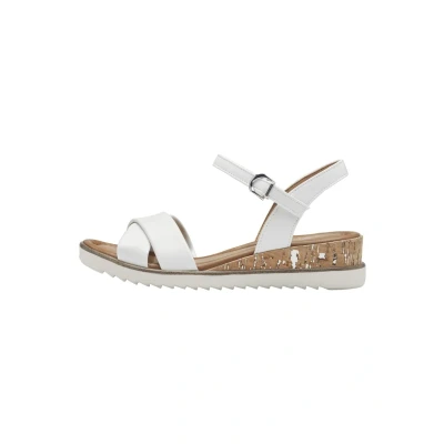 Image of Tamaris Women&#039;s 1 28106 42 Wedge Sandal, White, 7.5 UK