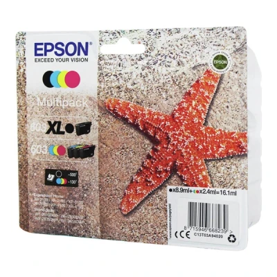 Image of Epson Cartouche jet d&#039;encre 603XL Noir XL/STD, cyan, magenta, yellow and black